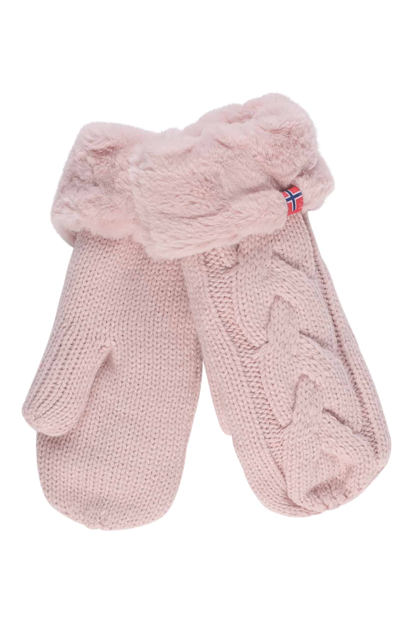 Knitted mittens pink | Mall of Norway