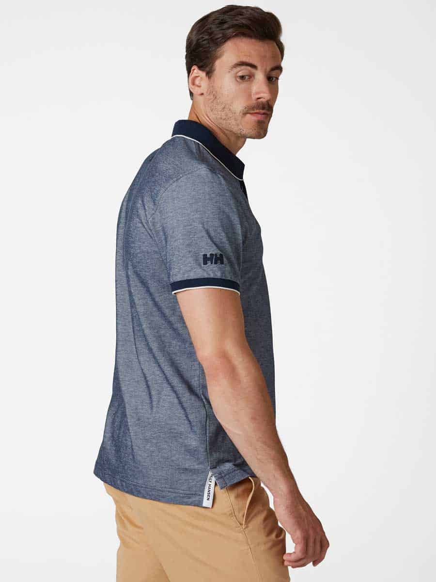 Navy melange polo shirt